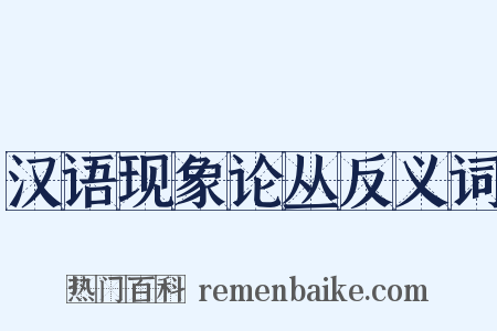 汉语现象论丛反义词是什么意思的图片